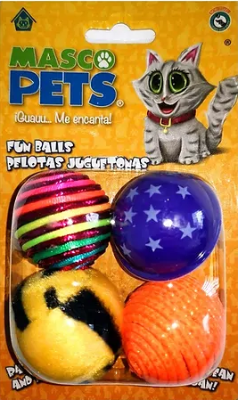 MASCOPETS SET DE PELOTAS PARA GATO FUN BALLS