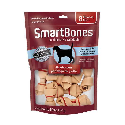 SMARTBONES 8 MINI HUESOS SIN CARNAZA CAFE MANTEQUILLA DE MANI 112GR